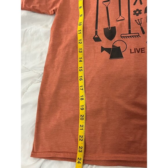 Patagonia Women’s Live Simply Garden Tools Capilene Cool Orange Shirt Medium - Picture 12 of 13